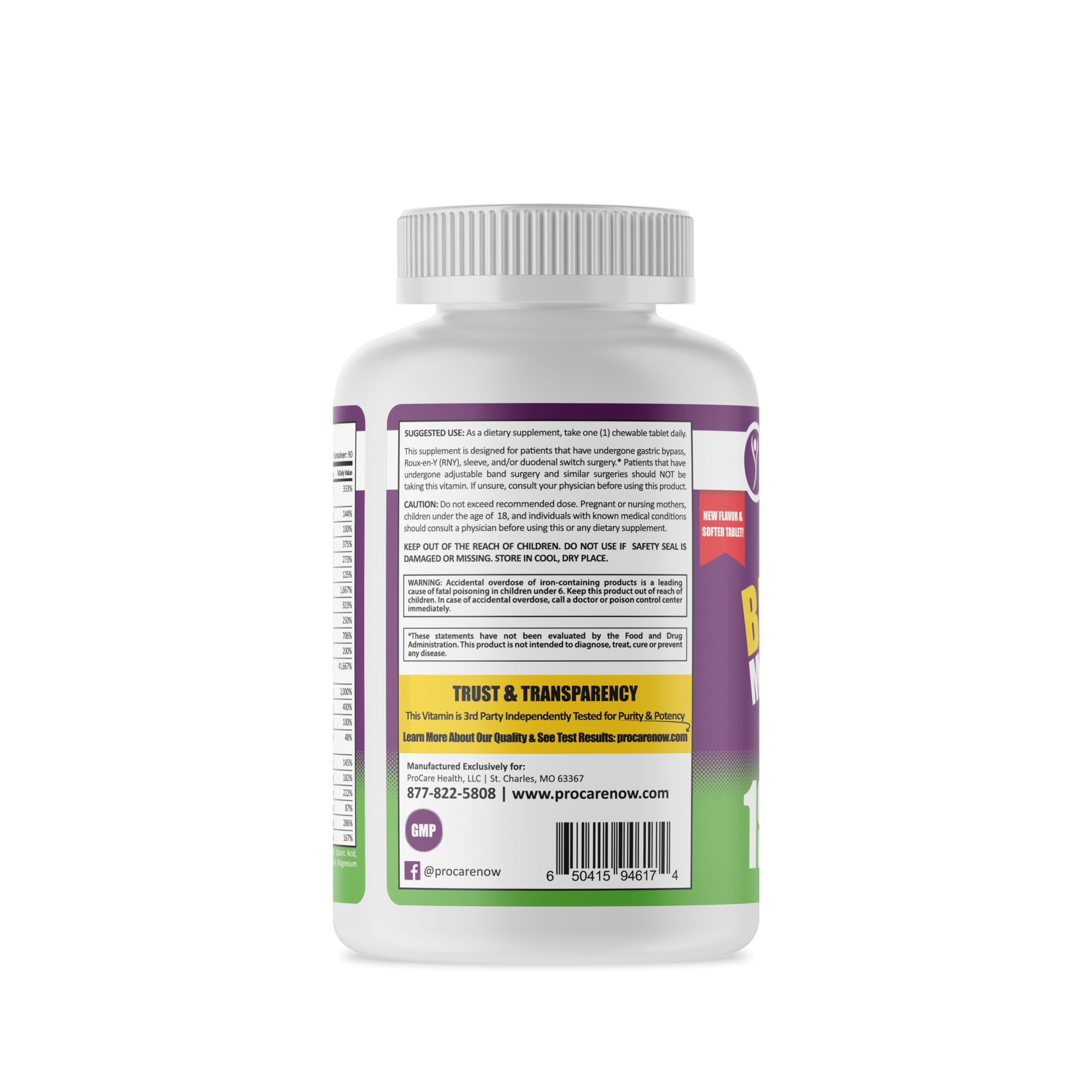 Small, smooth chewable tablet designed for daily use