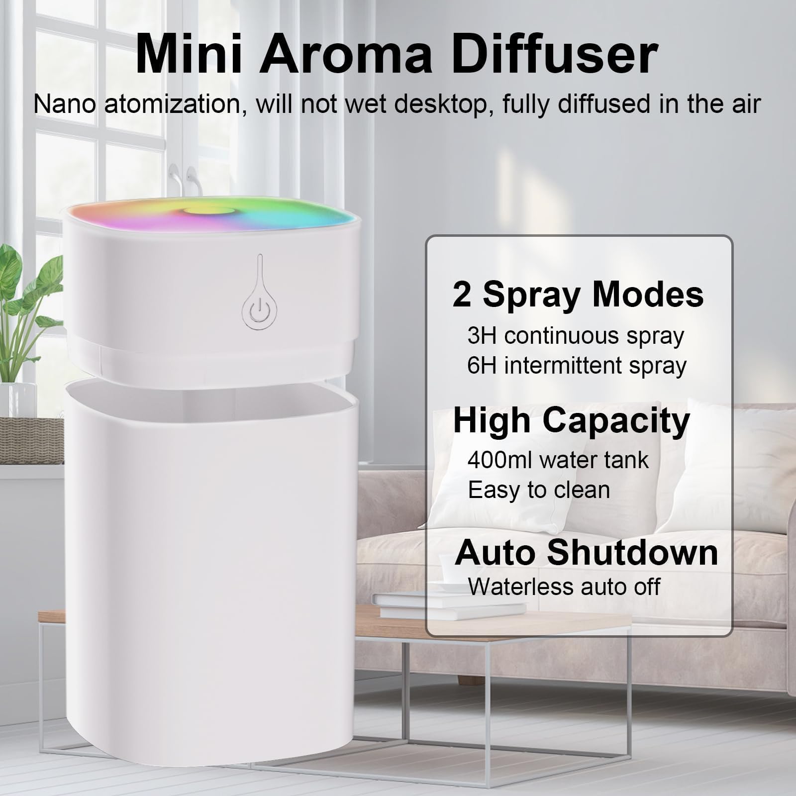Diffuser used to humidify a room for comfort