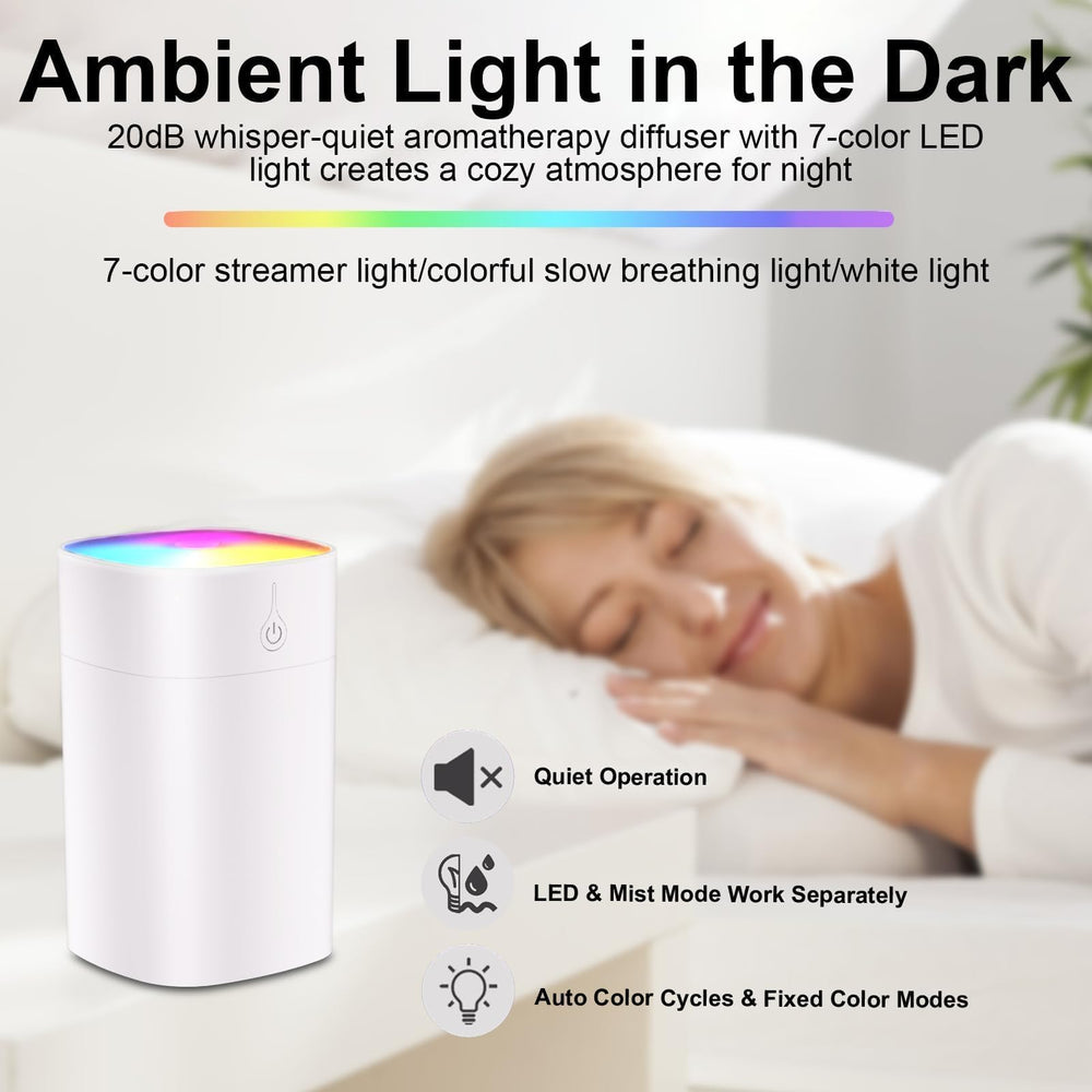 Aromatherapy diffuser with calming ambient lighting