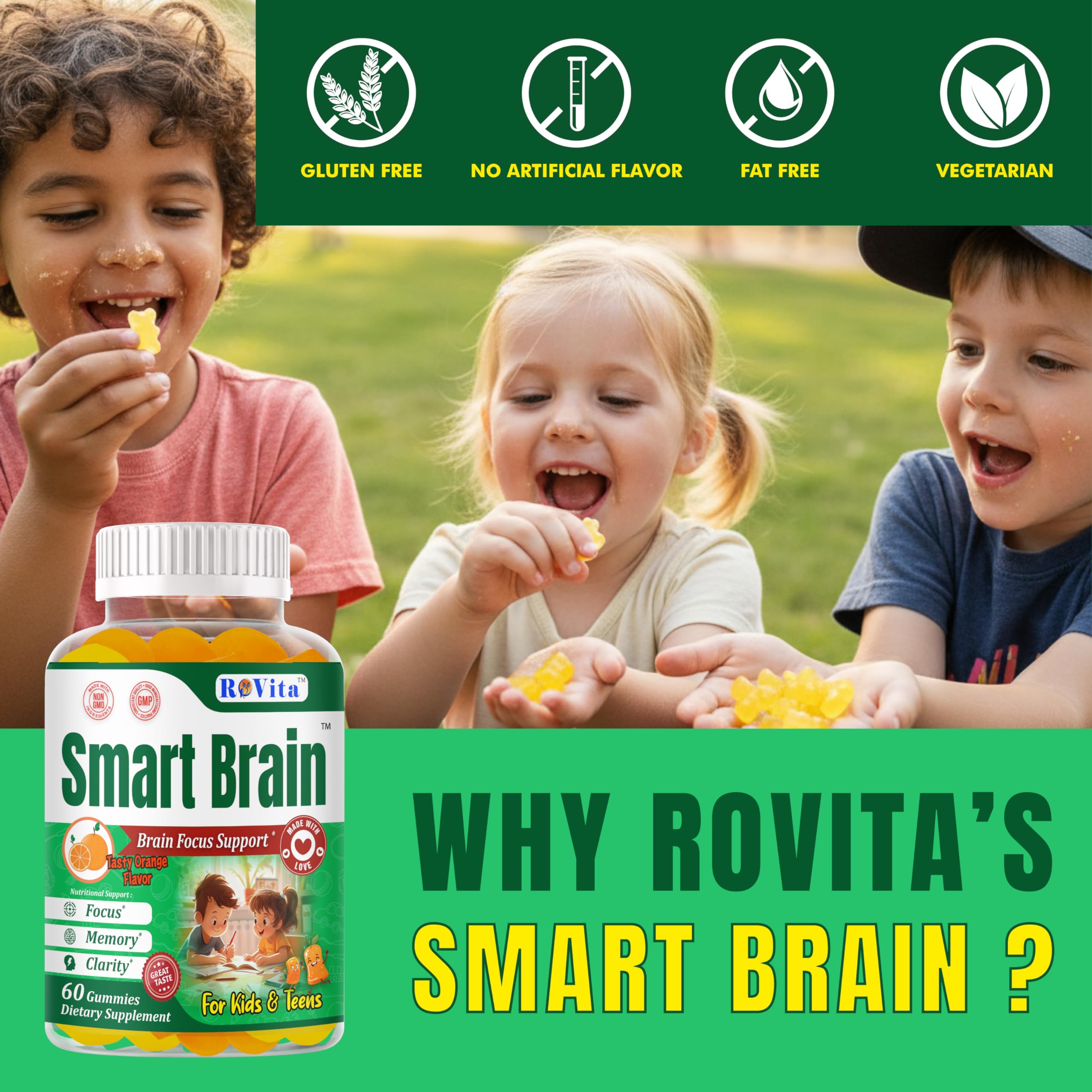 Made in the USA Smart Brain Focus Gummies