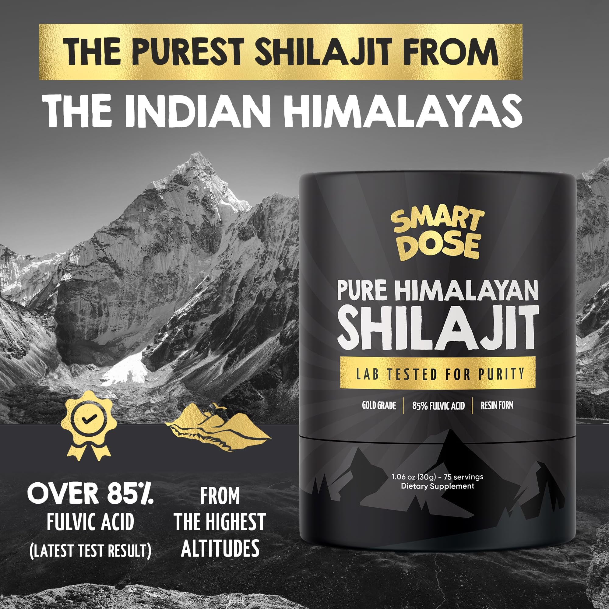 Close-up of Smart Dose Shilajit resin texture and spoon