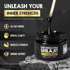 Shilajit resin packaging with dosing spoon in the box
