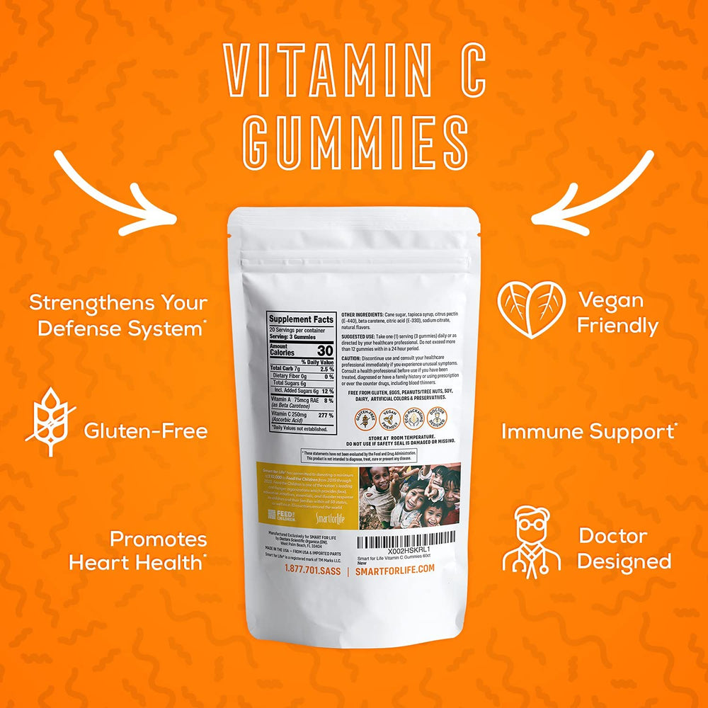 Natural orange flavor Vitamin C vegan gummies