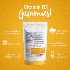 Fruity orange, lemon and strawberry flavors of the gummies