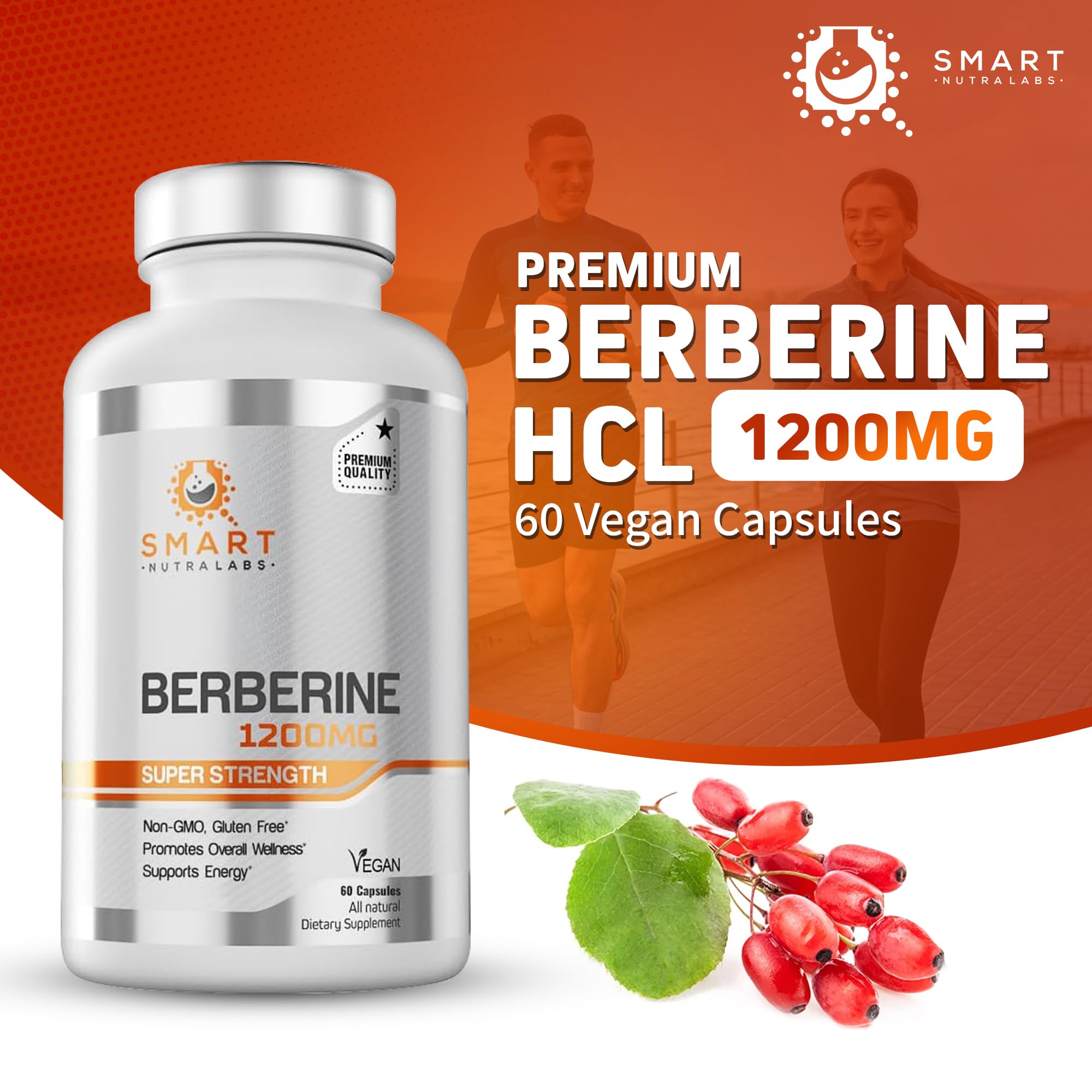 Smart Nutra Labs Berberine HCL 1200mg capsules