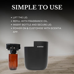 Scentia App interface for diffuser control