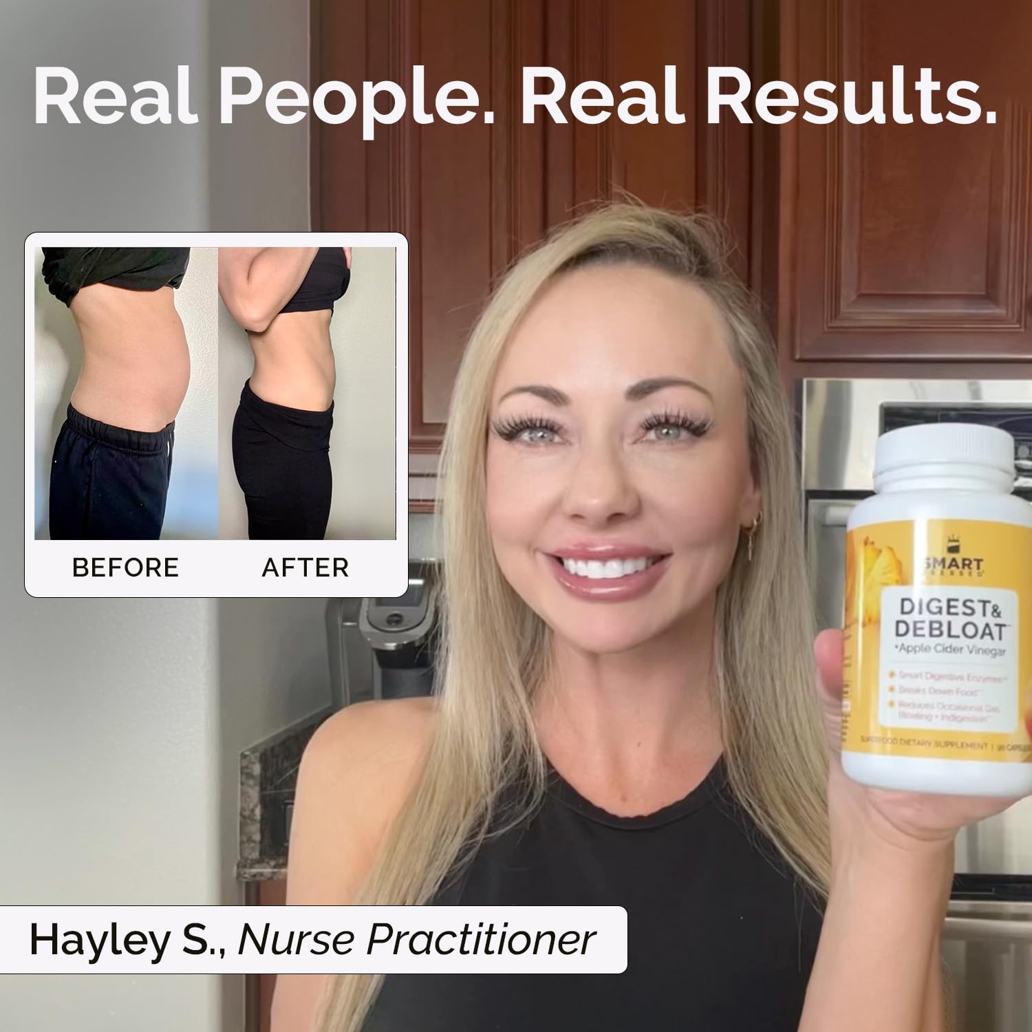 SMART Pressed label highlighting enzymes list and apple cider vinegar