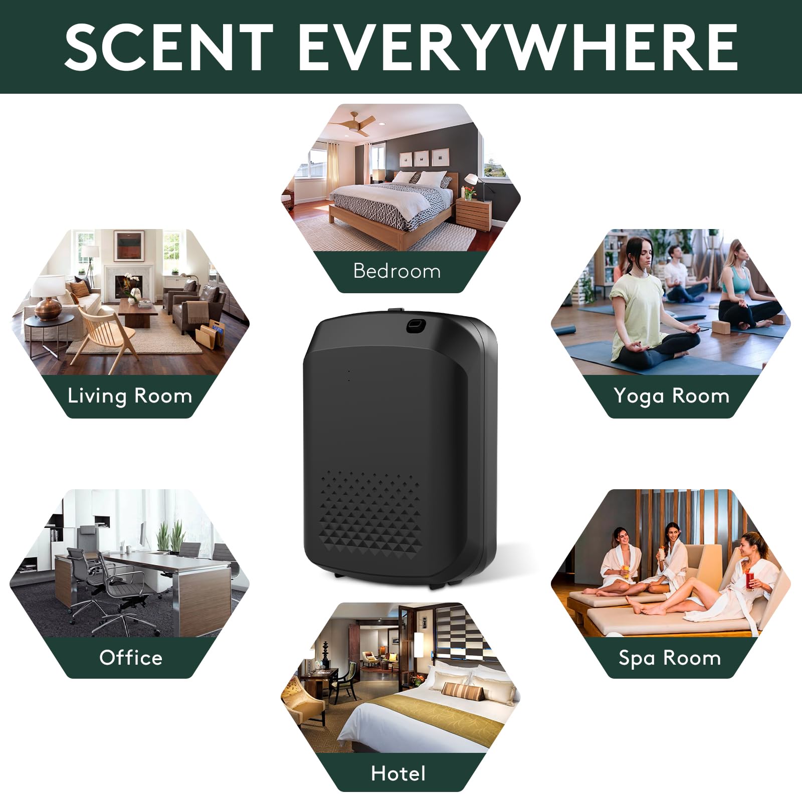Black Smart Scent Air Machine suitable for home, hotel, spa, and office