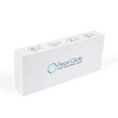 Sonic tooth cleaner tip illuminated by LED lighting during use