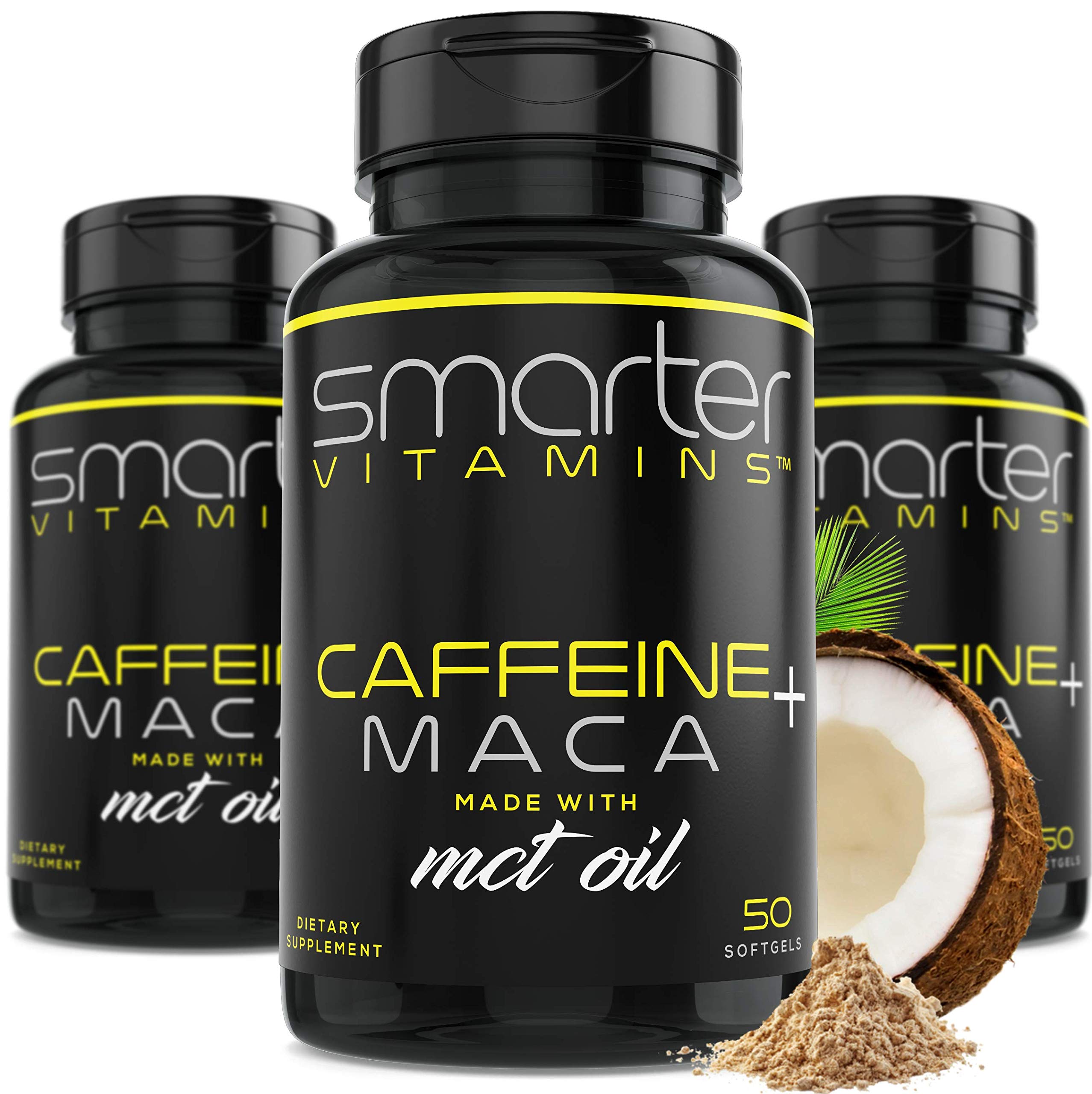 Front view of three-pack Smarter Energy Pills bottles