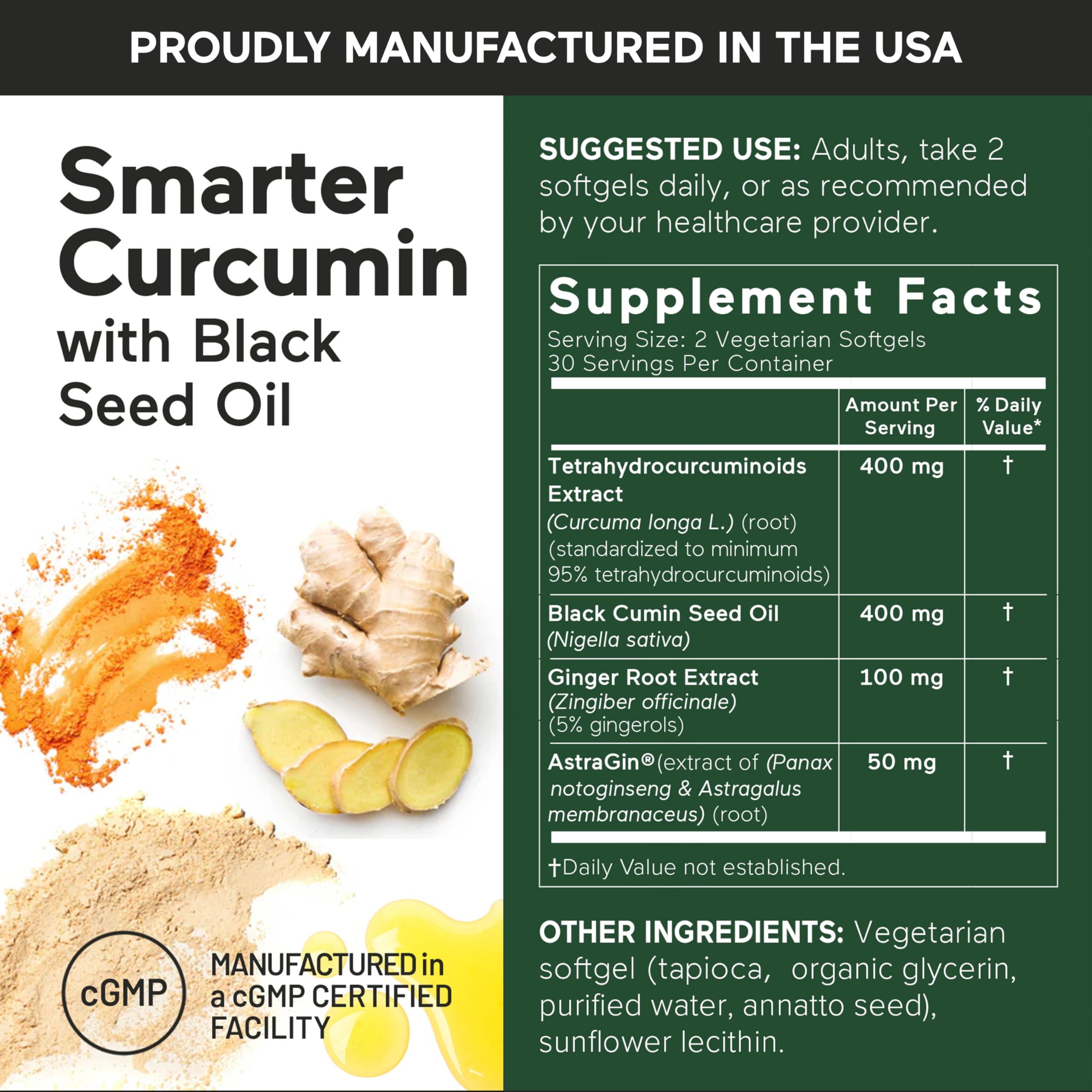 Black seed oil and ginger components supporting curcumin absorption