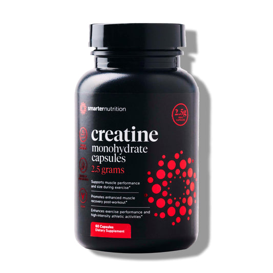 Bottle of SMARTERNUTRITION Creatine Monohydrate Pills 60-count