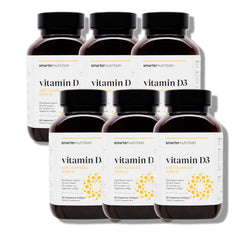 SmarterNutrition vegan D3 5000 IU + K2 1100 mcg bottle with Organic Coconut & Olive Oil