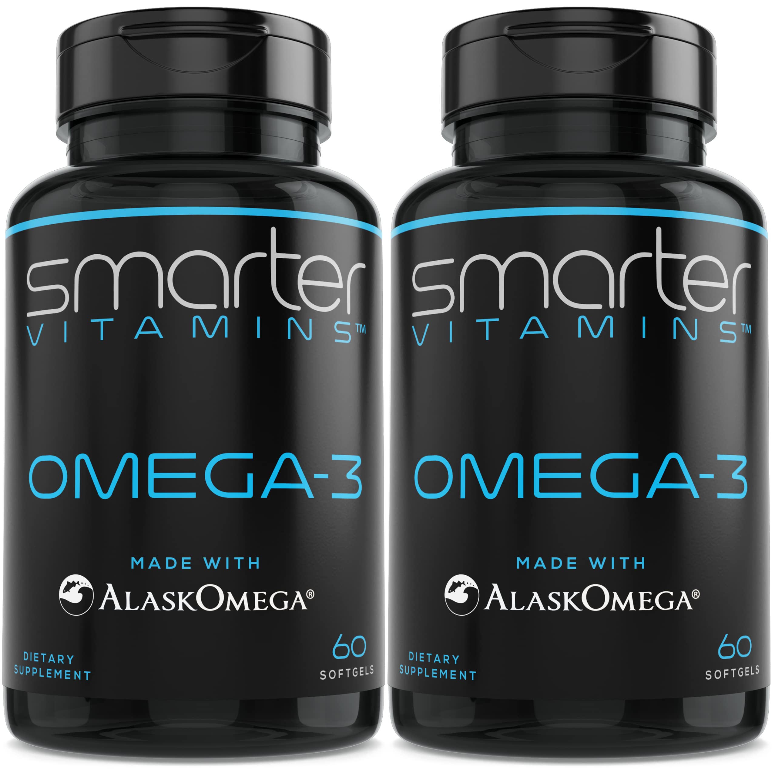 SmarterOmega3 two-bottle outer pack for convenient daily omega-3