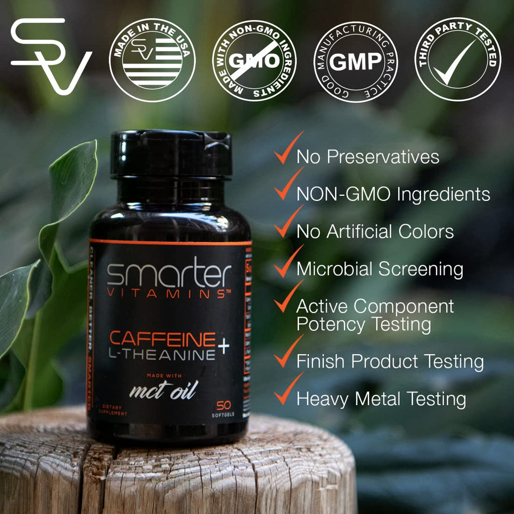 Caffeine 200mg and L-Theanine 100mg with MCT oil