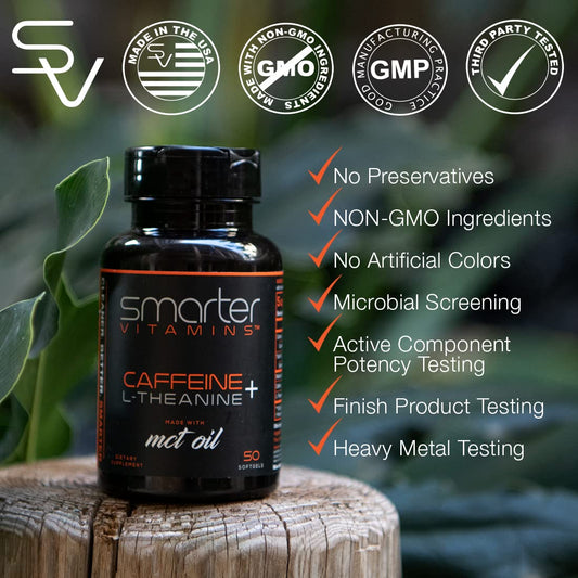 Caffeine 200mg and L-Theanine 100mg with MCT oil