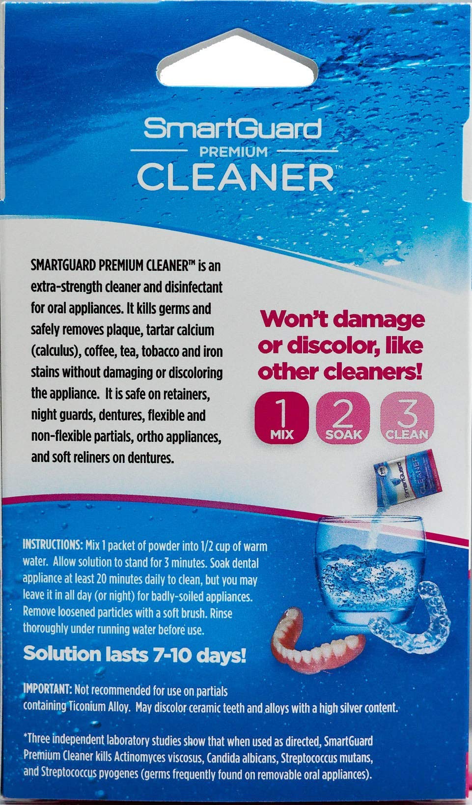 SmartGuard 110-cleanings packaging showing 11 packets per box