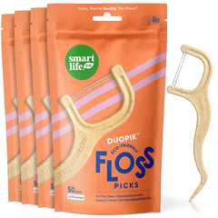 SmartLifeco straw-wheat blend floss picks 200 count package