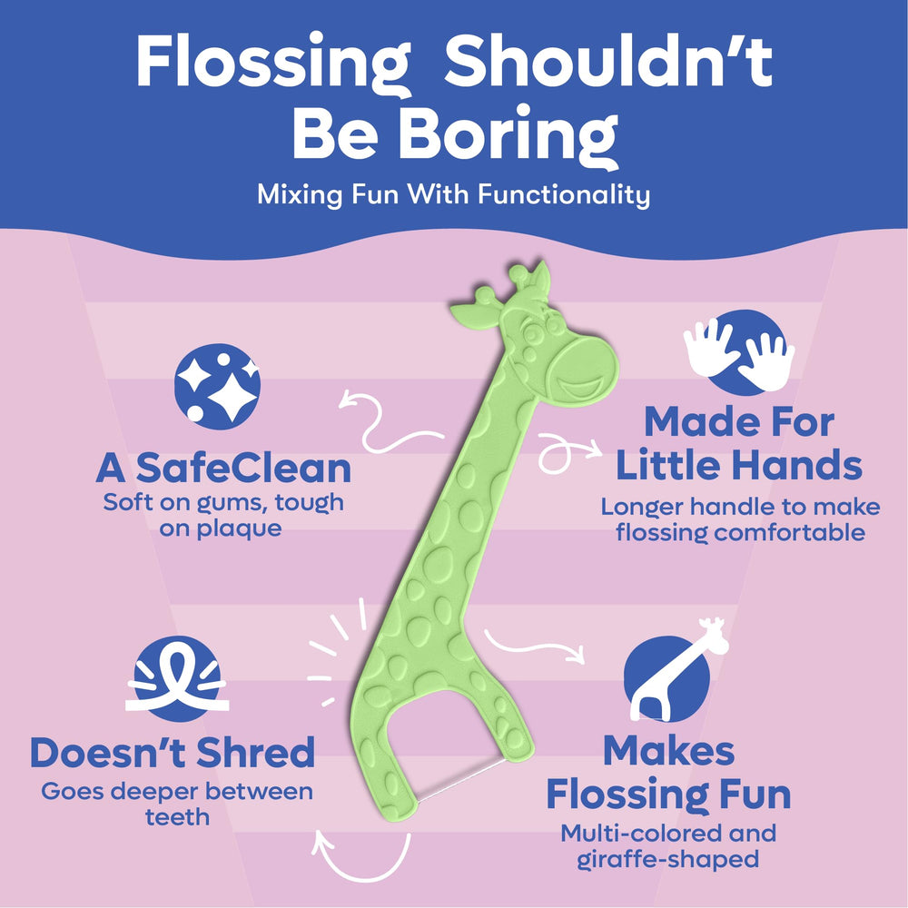 Unflavored dental floss picks for toddlers