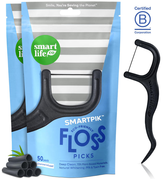 SmartLifeco eco-friendly dental floss picks 100ct box