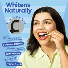 Floss pick with thin waxed thread for tight spaces