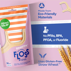 Unwaxed, unflavored vegan floss picks