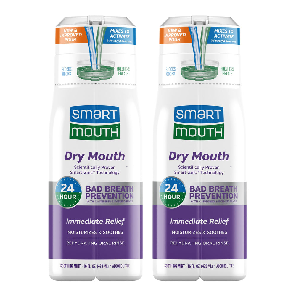 SmartMouth Activated Dry Mouth Mouthwash 16 oz 2-pack front bottle