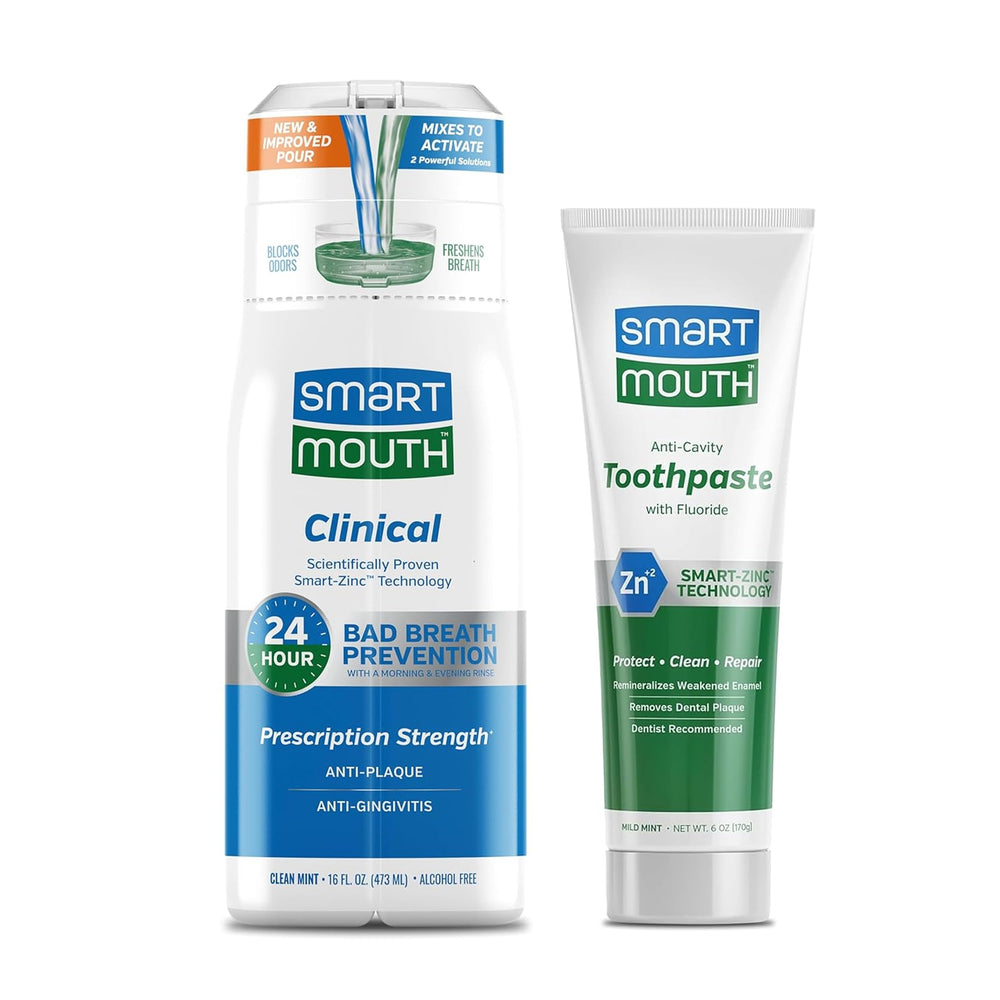 SmartMouth activated mouthwash bottle for 2-rinse daily routine