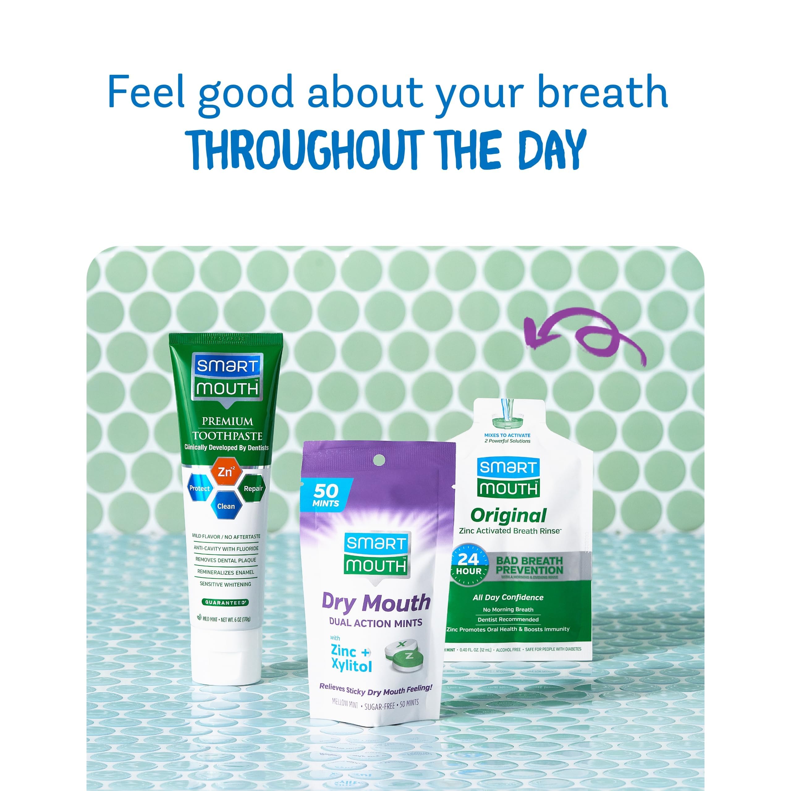 SmartMouth Alcohol-Free Mouthwash 16 oz bottle