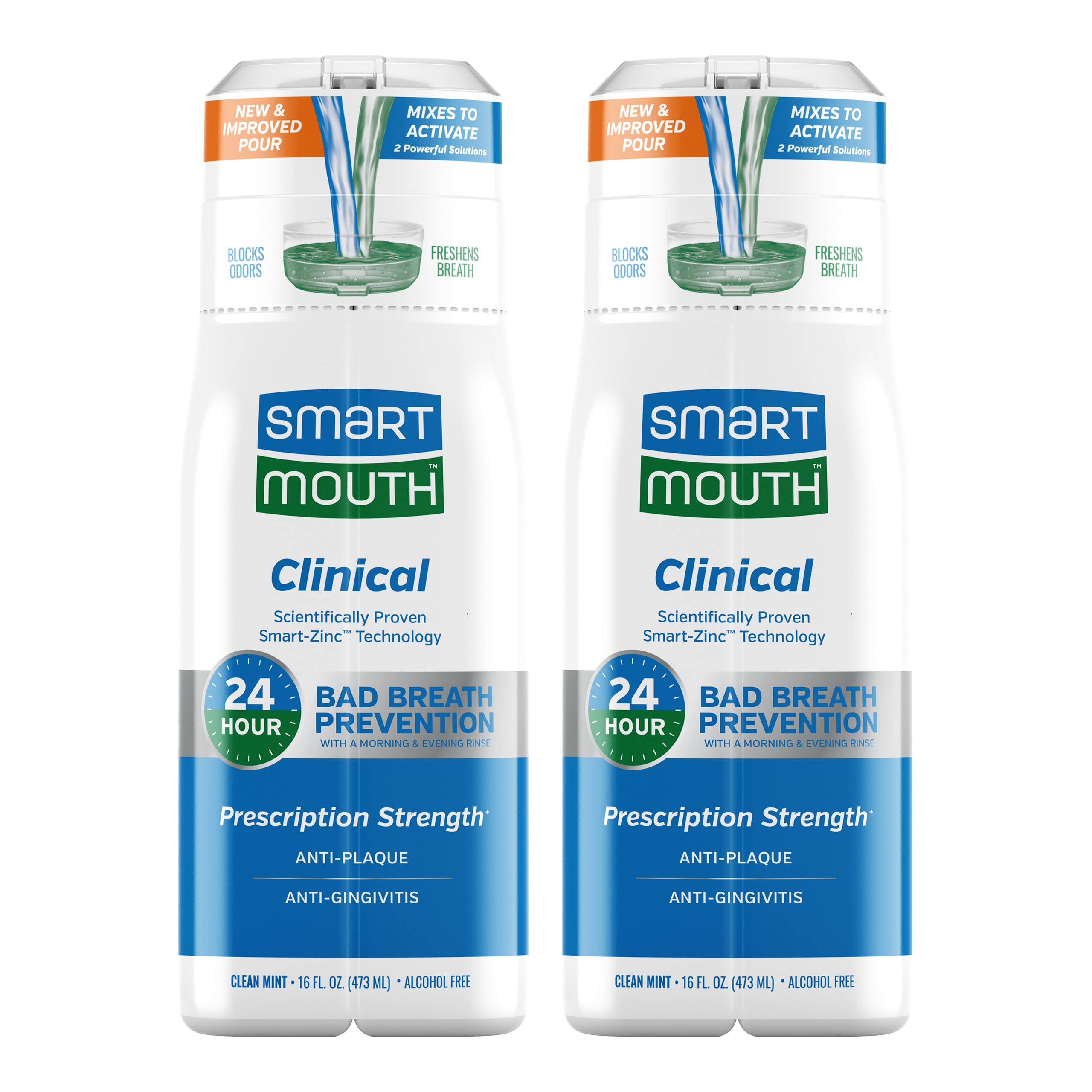 SmartMouth DDS Activated Clinical Mouthwash 16 oz 2-pack front view