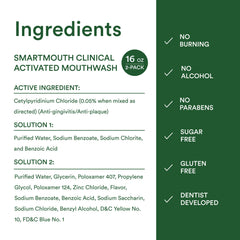 Usage instructions for SmartMouth mouthwash on bottle