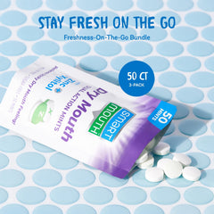 Back panel of SmartMouth Dry Mouth Mints 50-count 3-pack