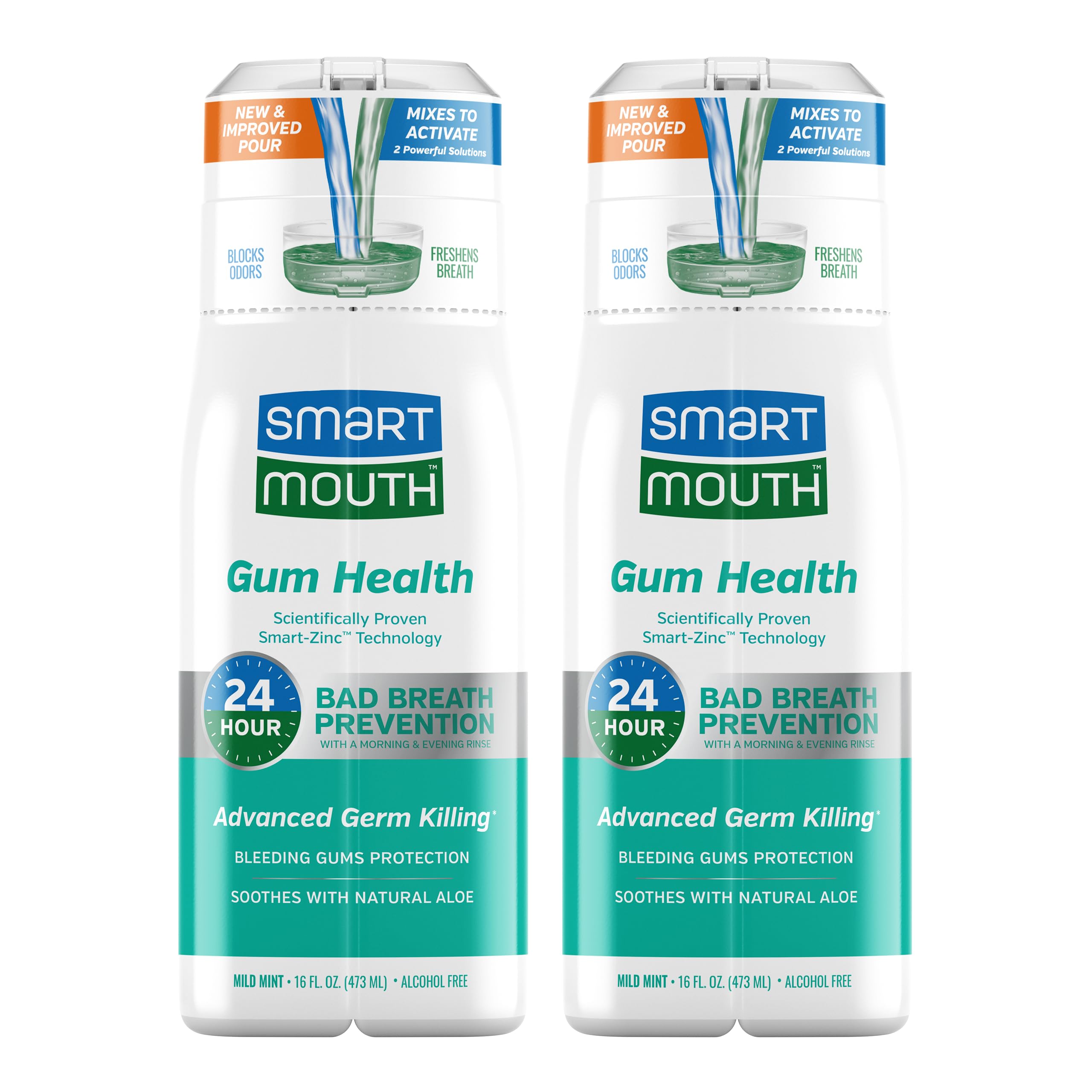 Hero image of SmartMouth Gum Health Zinc Activated Breath Rinse 16oz 2 Pack