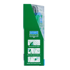 Two TSA-approved travel mouthwash packets shown for scale