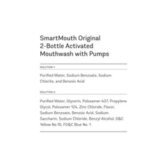 SmartMouth Original 2-Bottle Activated Mouthwash with Pumps, 32 oz, back label