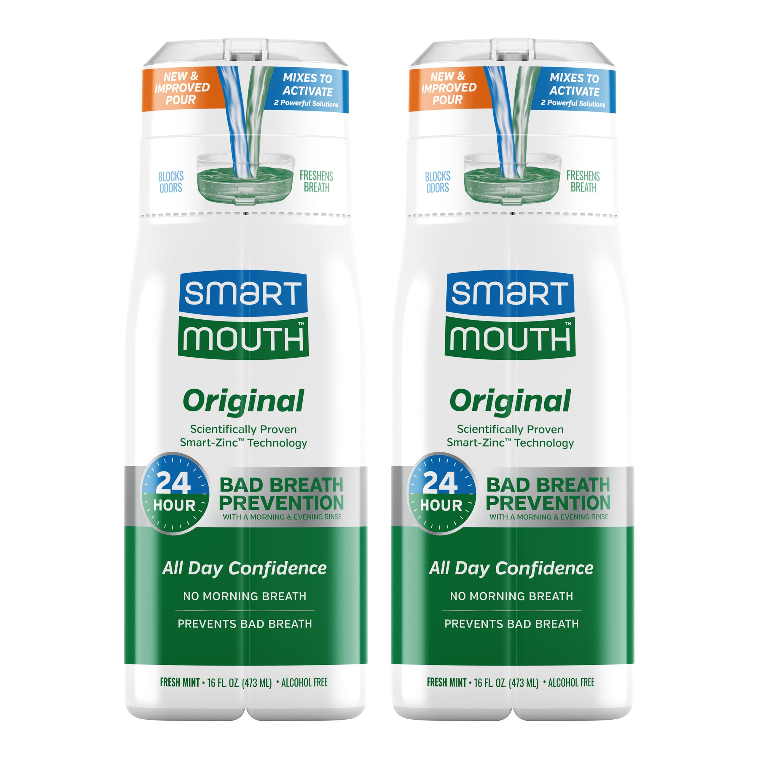 SmartMouth Original Activated Mouthwash 16 oz two-pack front view