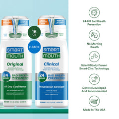 Front view of SmartMouth Original Activated Mouthwash bottle, 16 oz