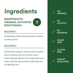 Alcohol-free mouthwash label and safety icons