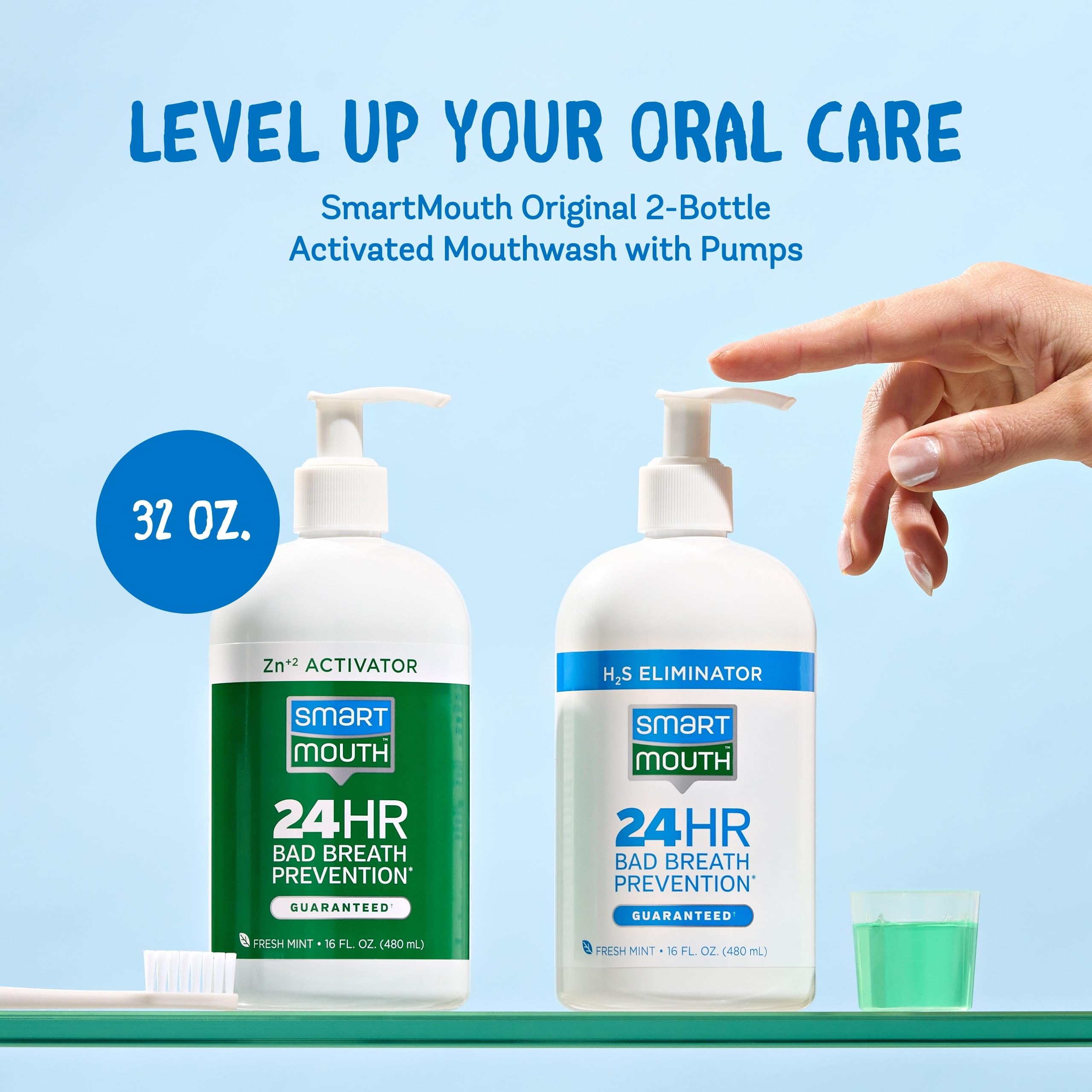 Graphic illustrating SmartMouth Patented Zinc Ion Technology