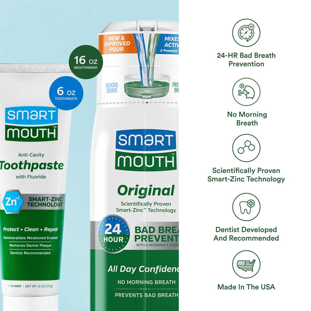 Adult toothpaste and mouthwash for 24-hour fresh breath use