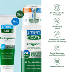 Adult toothpaste and mouthwash for 24-hour fresh breath use