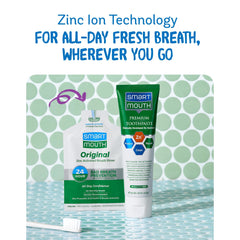 Close-up of SmartMouth Zinc Ion toothpaste texture