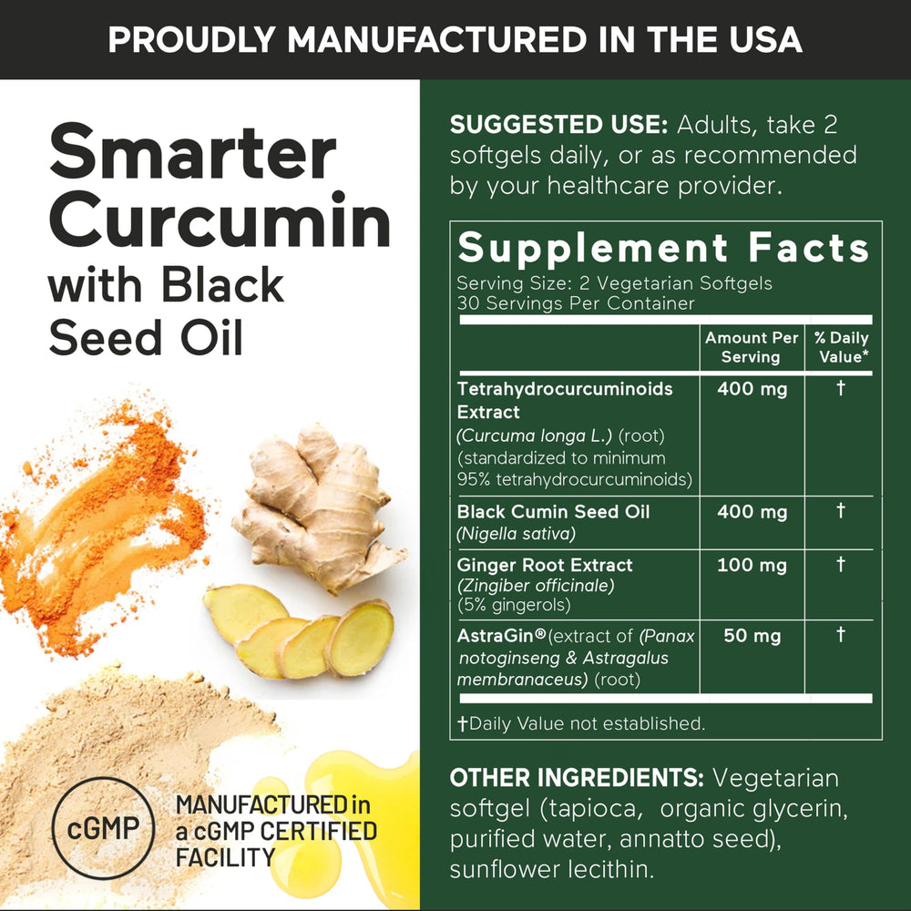 SMARTERNUTRITION Curcumin Softgels with AstraGin for enhanced absorption