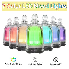 Night light mode showing seven LED colors