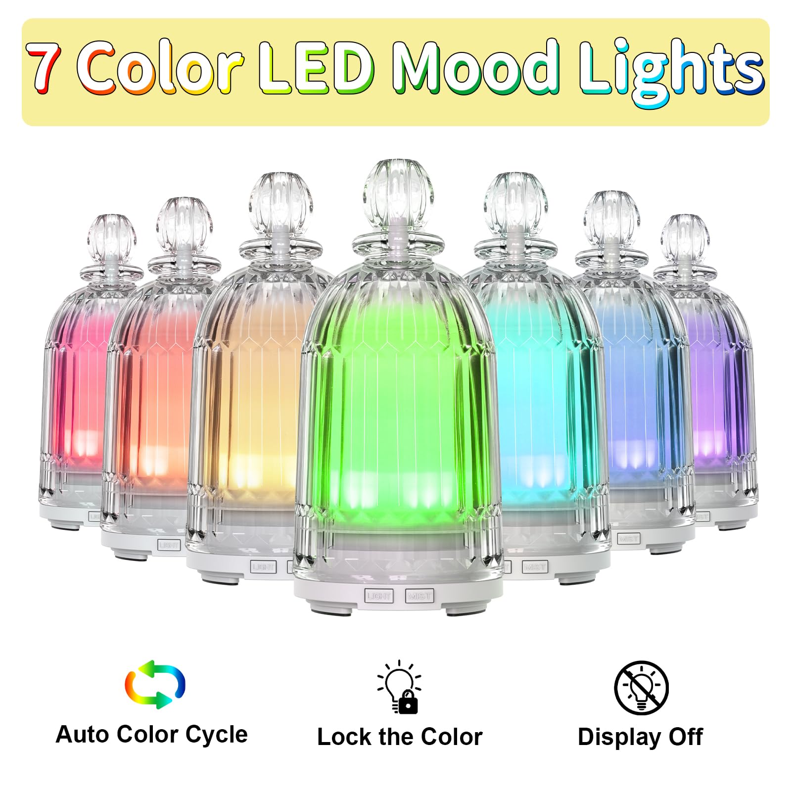 Diffuser displaying 7-color LED ambient lighting