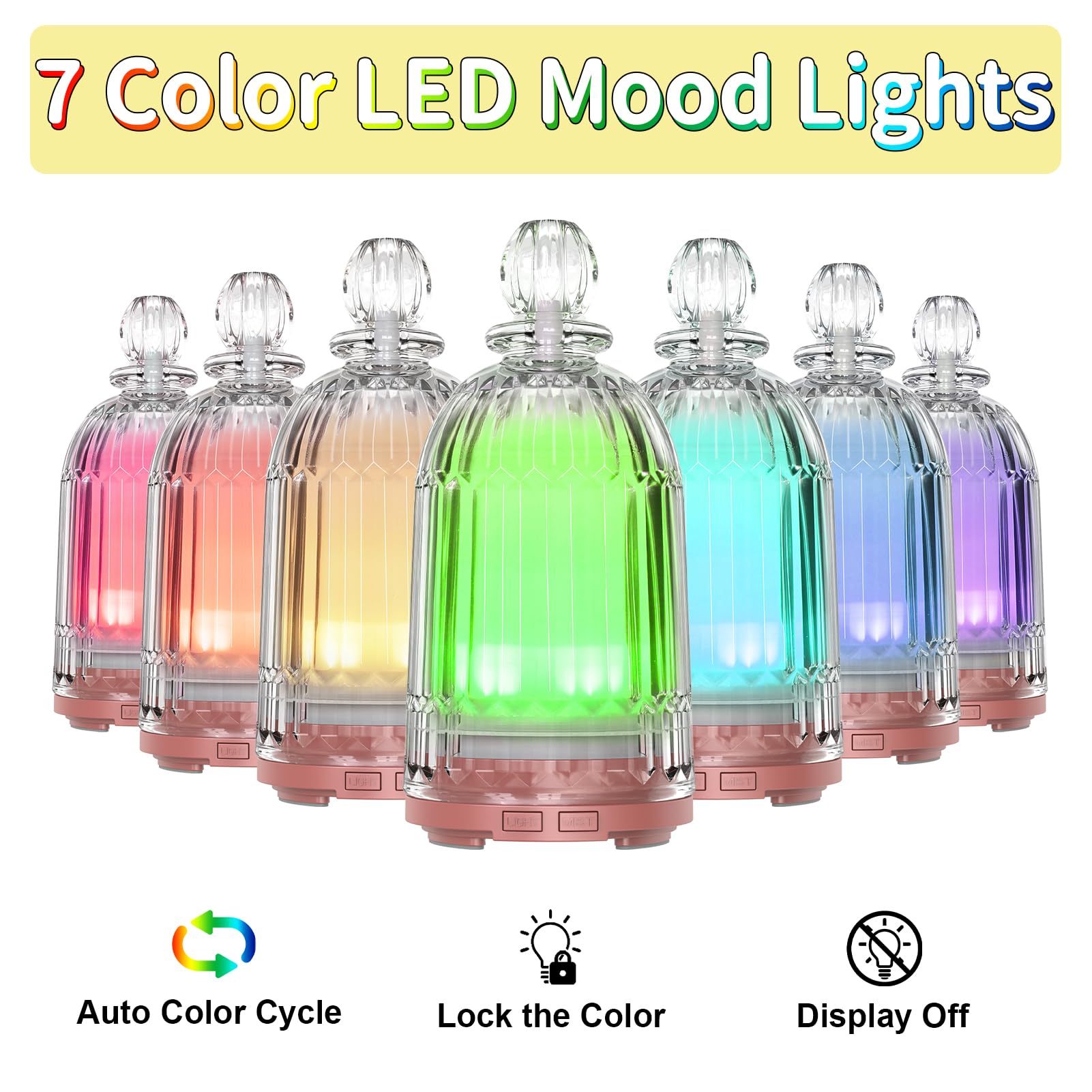 Diffuser in use: 3-in-1 aromatherapy device with night light
