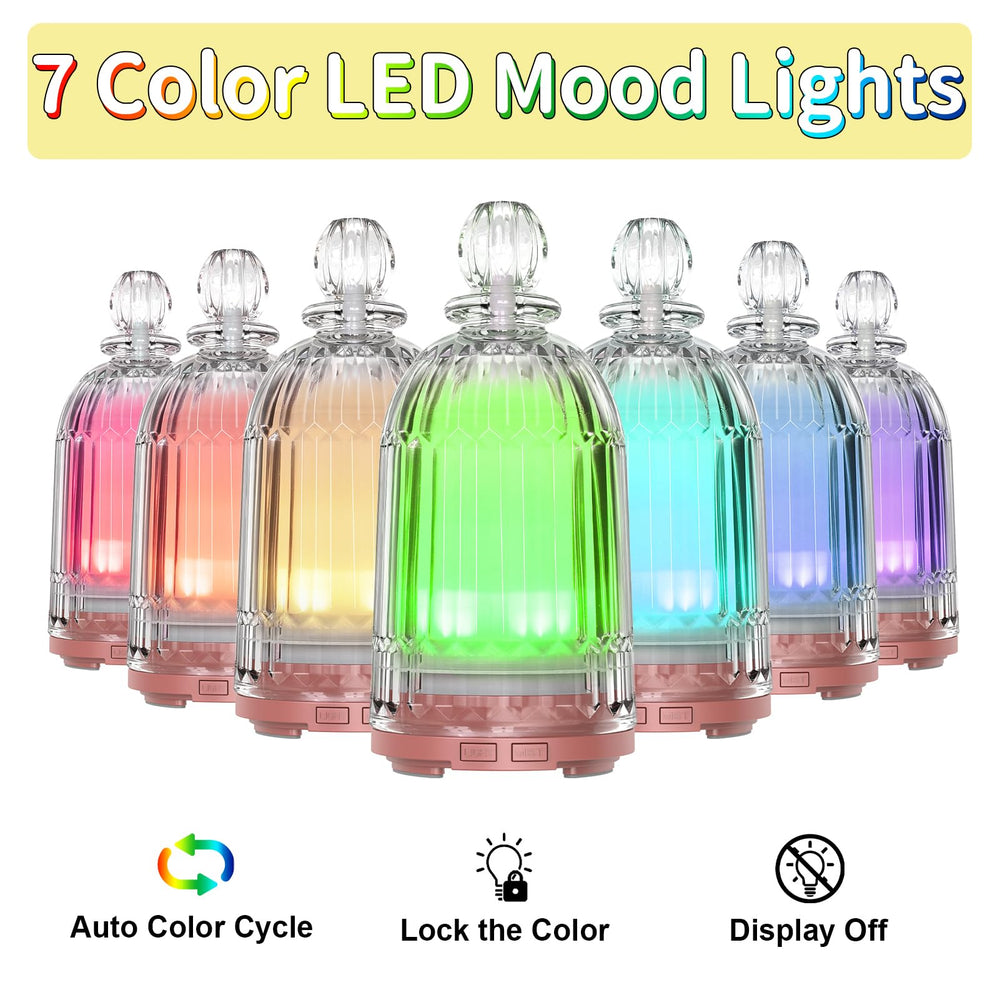 Diffuser in use: 3-in-1 aromatherapy device with night light