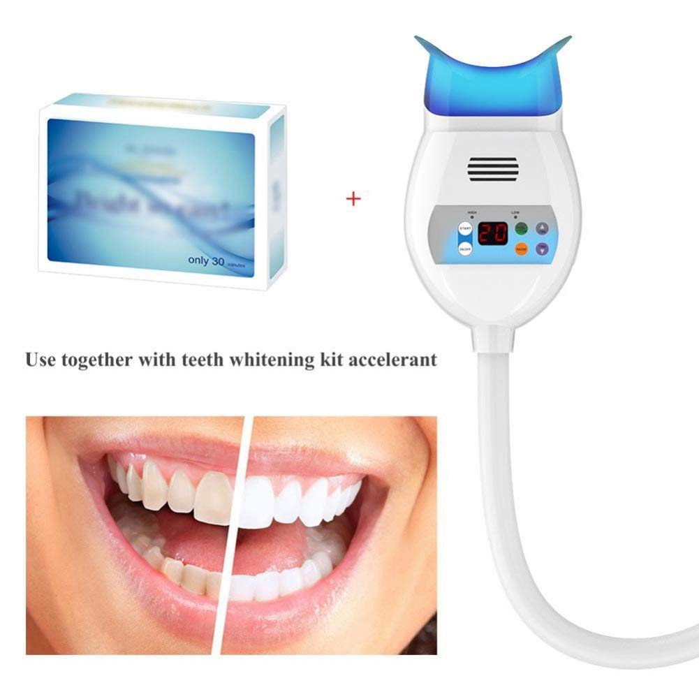 Dual-arch whitening feature with LED indicators