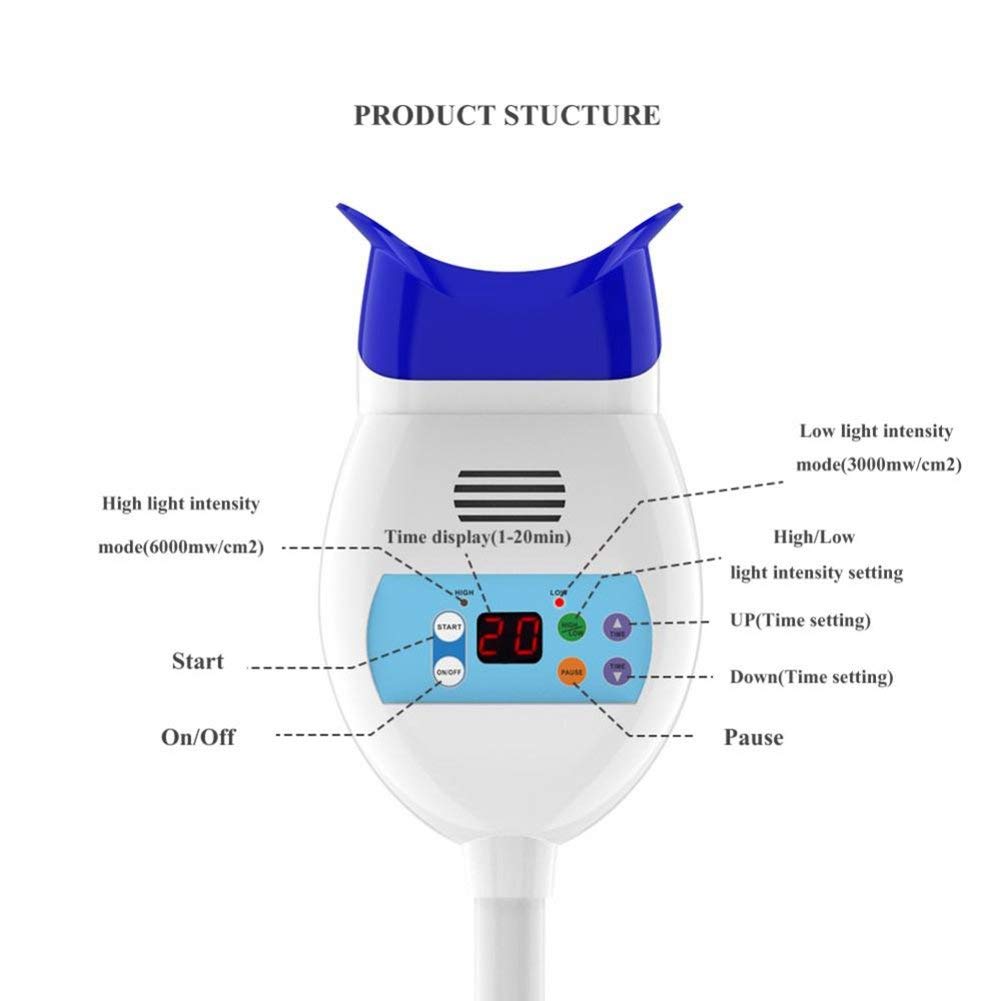 Compact at-home whitening lamp in use