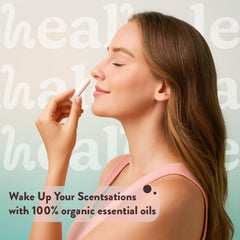 Close-up of organic essential oil bottles included in the kit